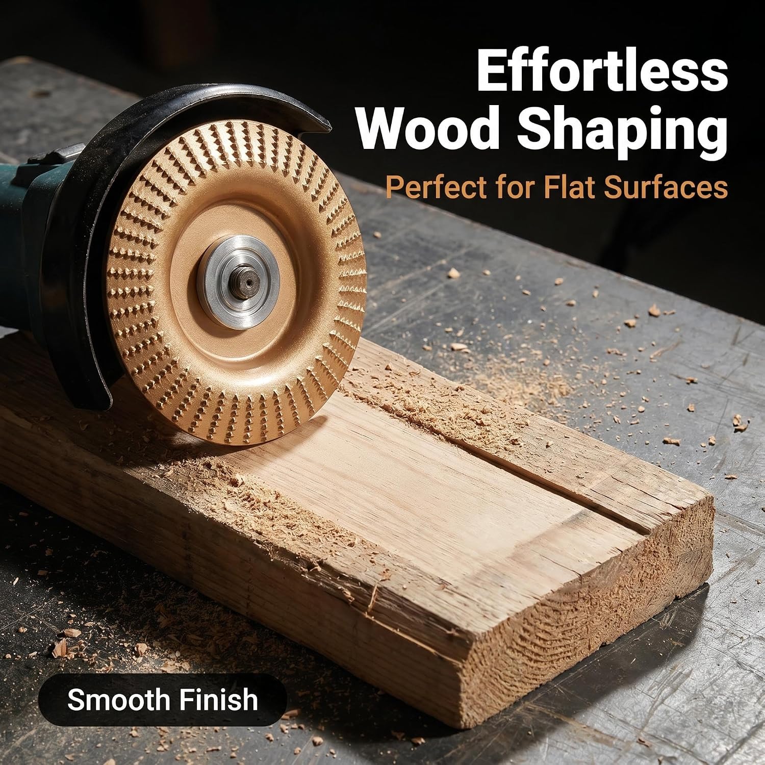 Tungsten Carbide Cutting Wheel Set, Angle Grinder Polishing Pad, 3 Piece Heavy-Duty Wood Carving Disc for 4" & 4-1/2" Angle Grinders, Flat Surface, Woodworking Attachment for Cutting, Shaping, Sanding