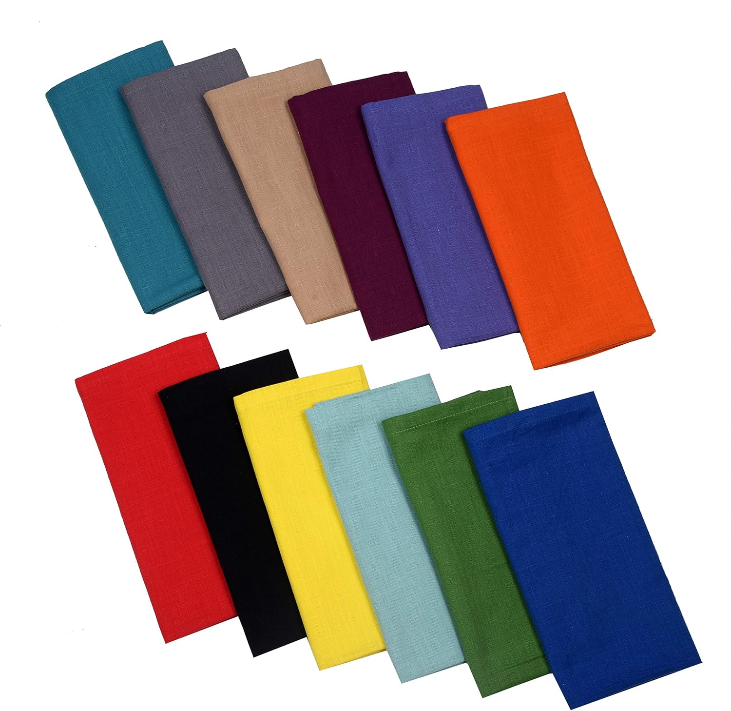 urban villa cloth napkins set of 12 (20”x20”) 100% cotton slub dinner napkins highly absorbent washable durable reusable ideal for farmhouse parties hotel lunch restaurant cloth napkins – multi colors