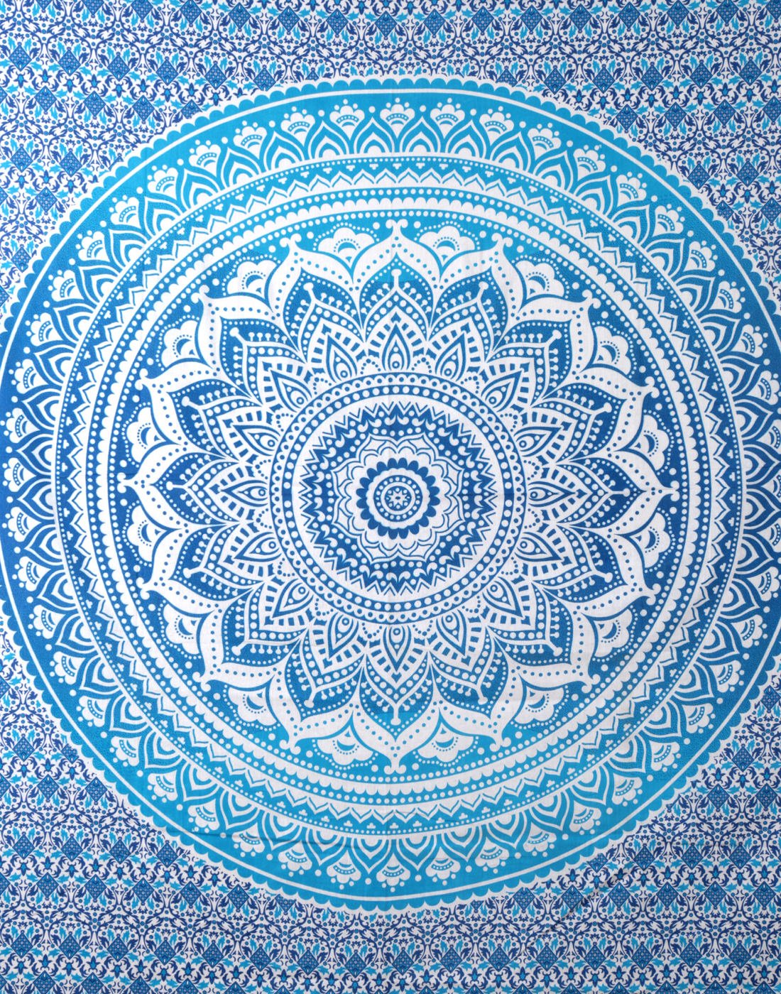 RAJRANG Blue Ombre Tapestry 127x152 cm - Cotton Wall Hanging, Boho Home Décor, Wall Art for Bedroom & Living Room, Beach Blanket Mat - Image 2