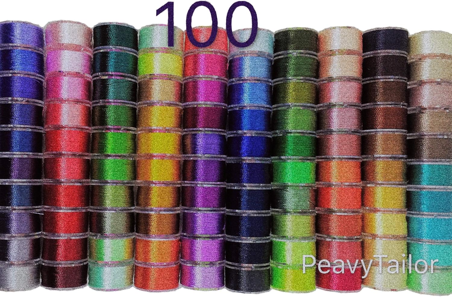 PeavyTailor 100 Pcs/Colors Prewound Sewing Bobbins Thread Sewing Machine Thread Kit Size A Sewing Threads bobbins for Sewing Machine: Brother/Babylock/Janome/Singer/Pfaff/Husqvarna/Bernina/Elna