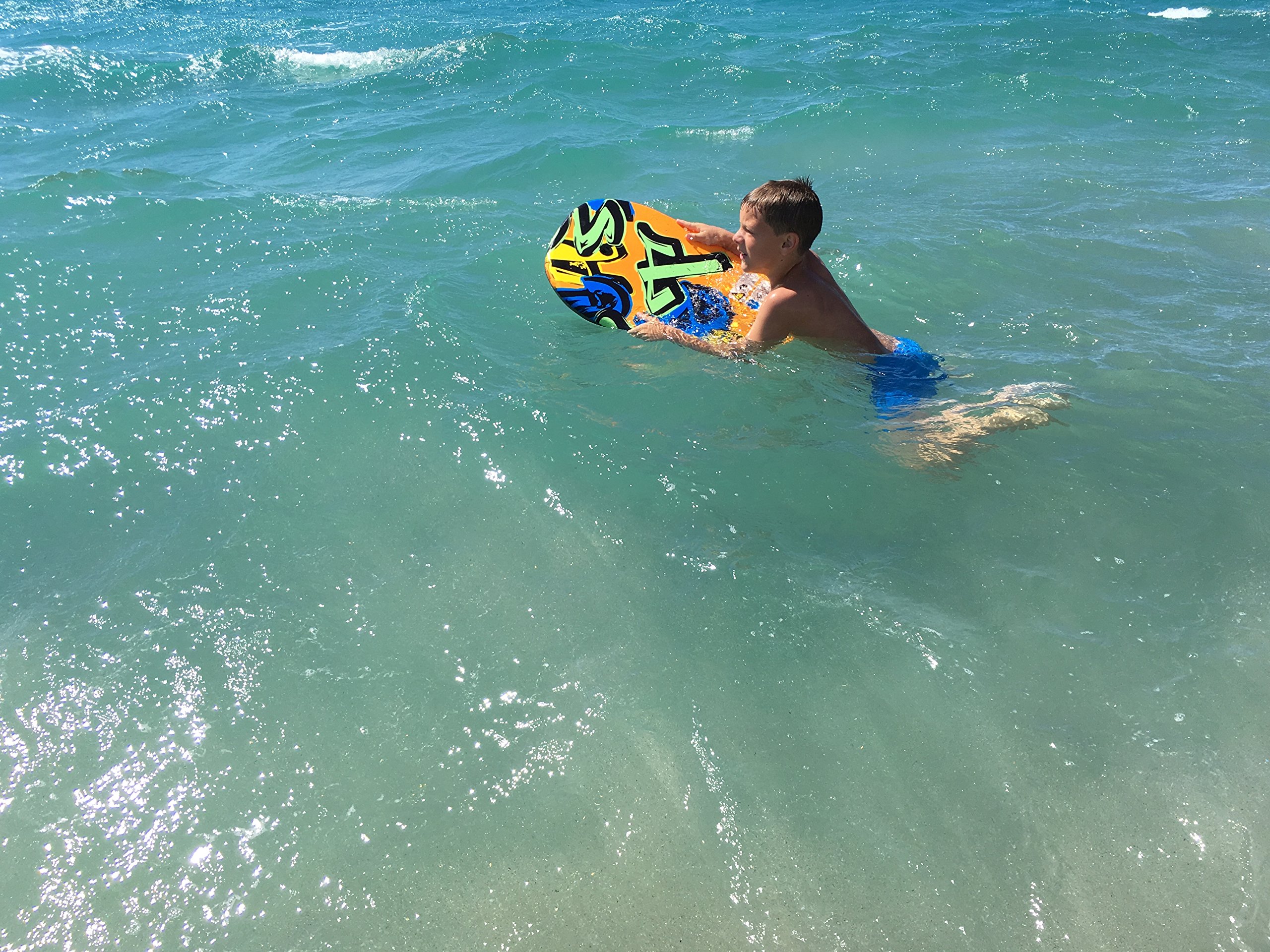 Schildkröt Funsports 970216, Tavola da Nuoto Surfboard, Arancione/Blu/Verde/Giallo, M