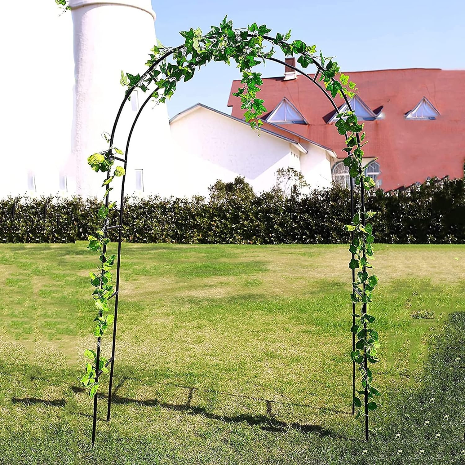 Metal Wedding Arch,Outdoor & Indoor Wedding Archway Backdrop Stand,Garden Arbor,for Various Climbing Plant Roses Vines Bridal Party Decoration Pergola Arbor, Easy-to-Assemble(94.5 Inch H X 55 Inch W)
