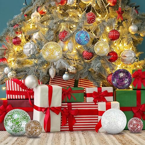 Miniatura 6 de Paquete de 3 bolas decorativas para cuencos, bolas de vidrio de mosaico de 2.4 pulgadas, orbes de vidrio decorativos para decoración del hogar,