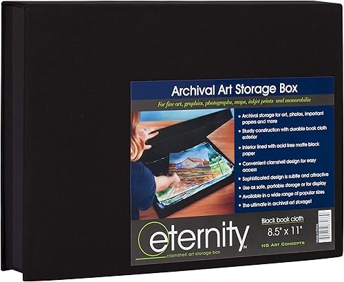 Miniatura 5 de HG Concepts Caja de almacenamiento de fotos artísticas Eternity Archival Clamshell Box para almacenar obras de arte, fotos y documentos, de lujo,