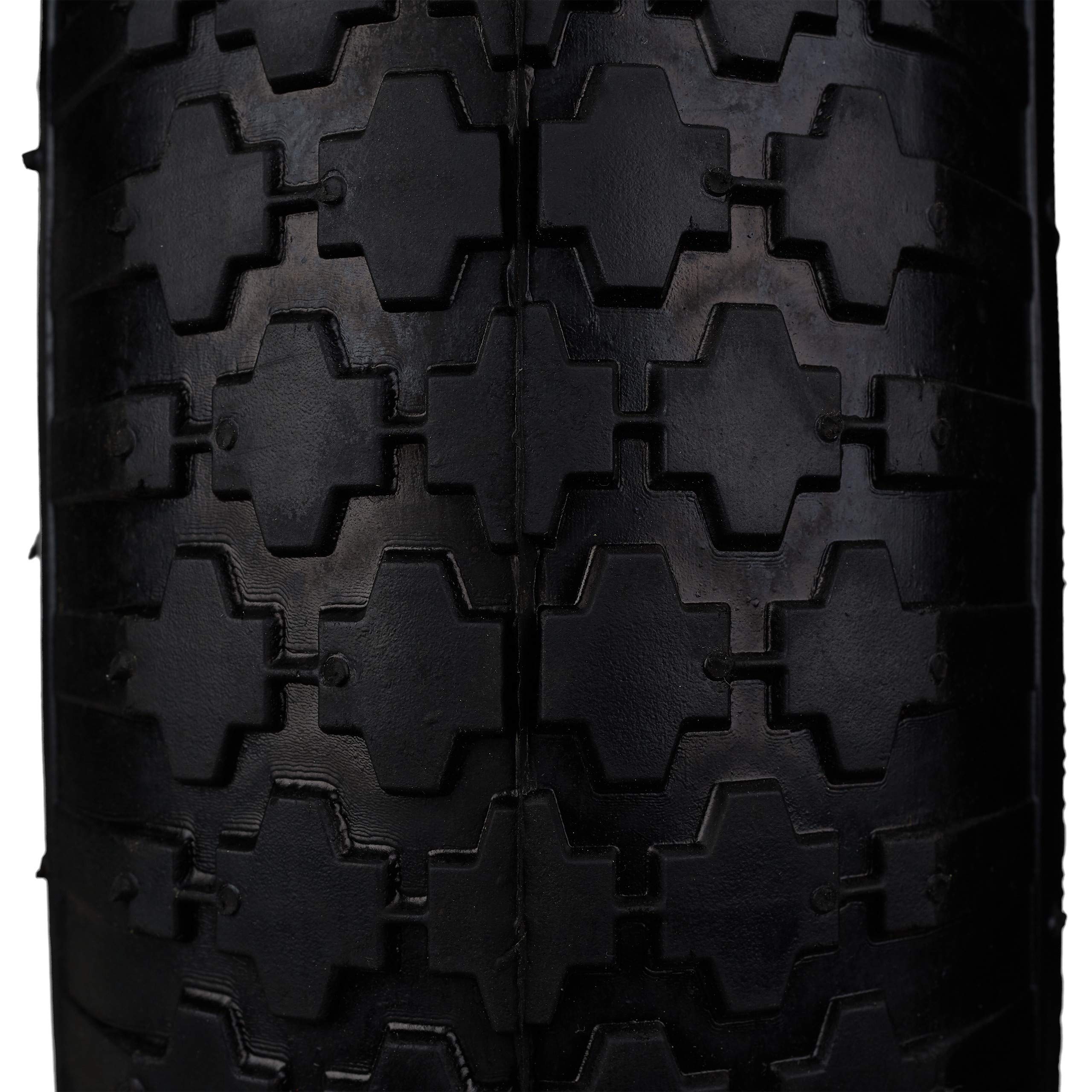 Relaxdays 2 Ruedas Carretilla 4.80 4.00-8, Llanta de Acero, 3 Adaptadores, Rueda de Recambio, hasta 120 kg, Negro/Rojo