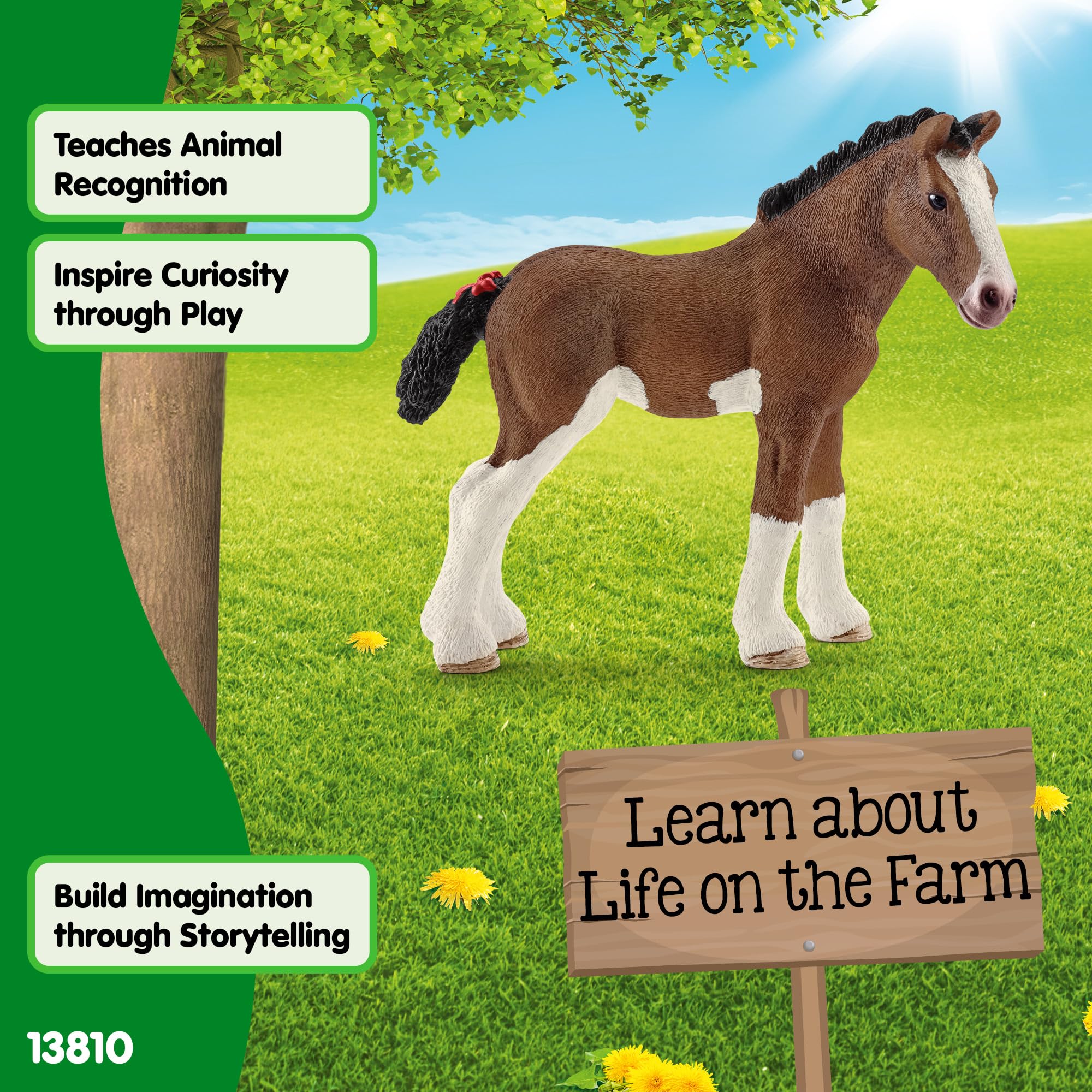 Schleich Clydesdale Foal Toy - Farm World Figurine -8 Schleich Clydesdale Foal Toy - Farm World Figurine -8