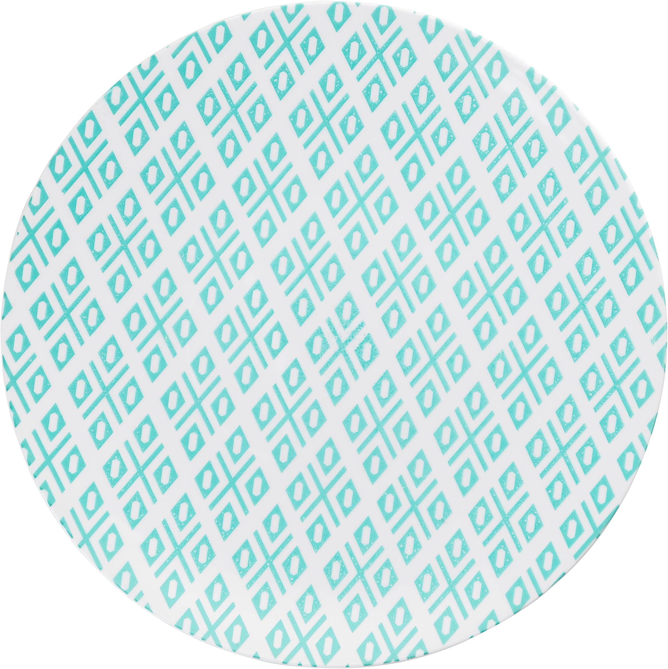 Trendables™ Premium 8 Inch. Disposable Plastic Plates, Food Grade Plastic Salad/Dessert Plates - Aztec Design - 40 Pack