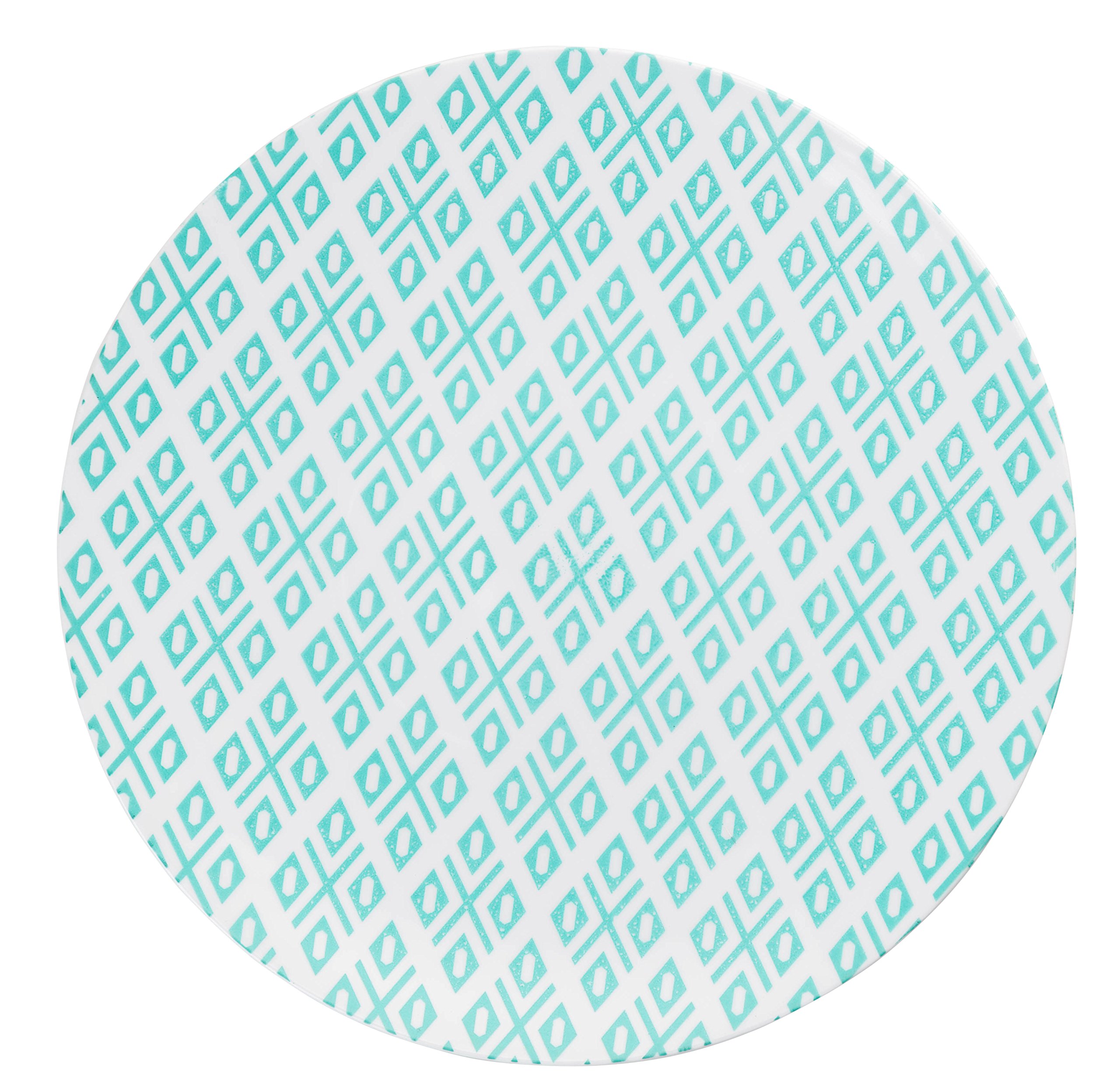 Trendables™ Premium 8 Inch. Disposable Plastic Plates, Food Grade Plastic Salad/Dessert Plates - Aztec Design - 40 Pack