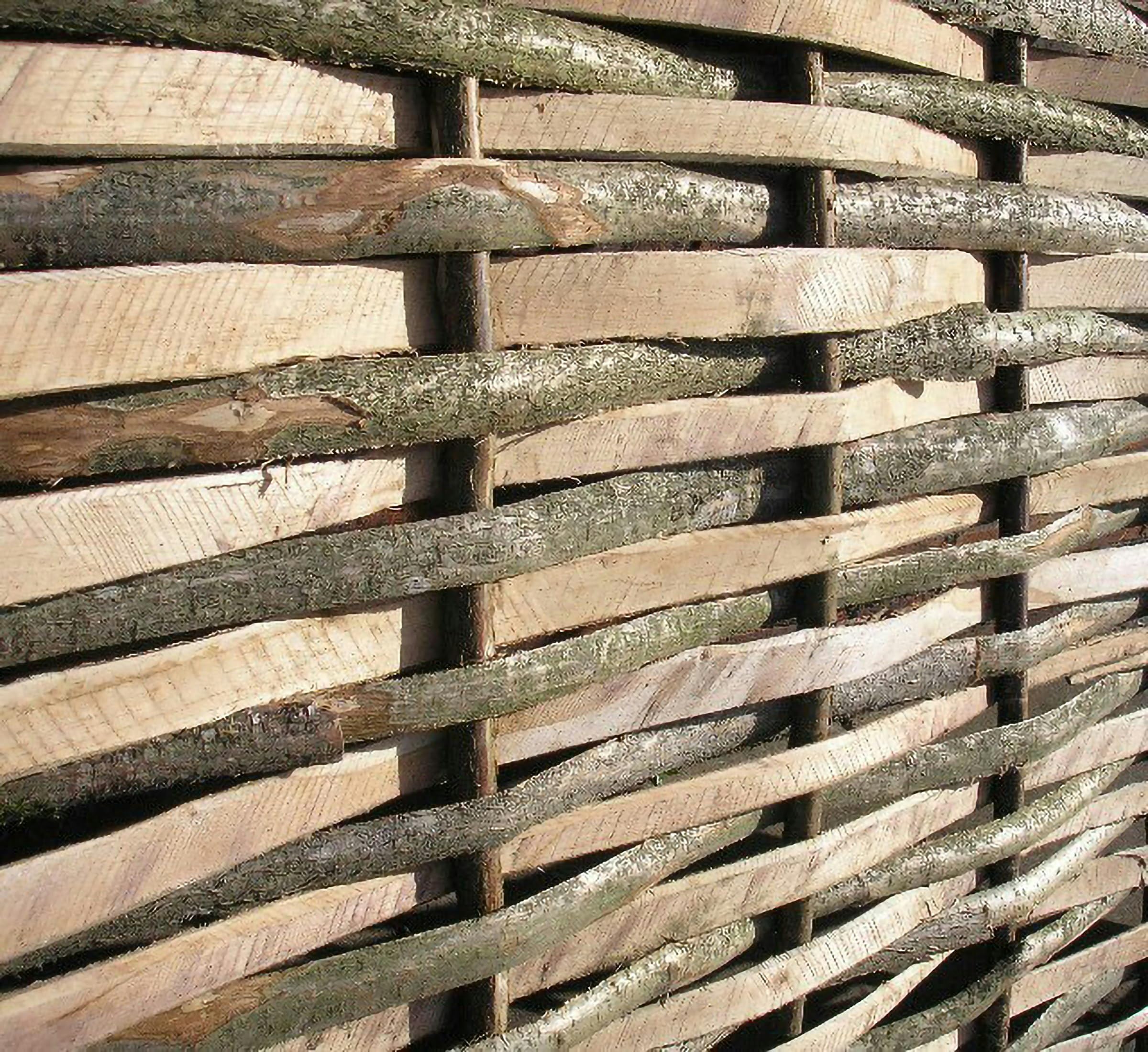 Papillon Natural Split Hazel Hurdle Woven Wattle Garden Fence Panel (1.8M X 1.8M)
