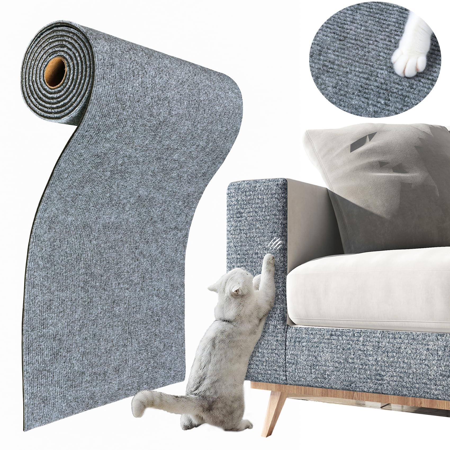 Anti griffe chat canapé gris ReWallpaper film adhésif haute résistance anti-rayures