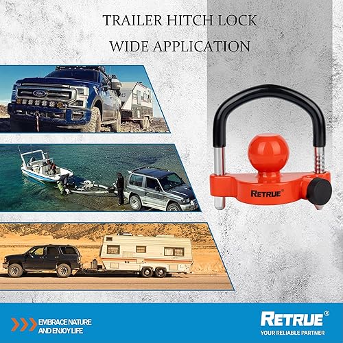 Miniatura 8 de Cerraduras universales de acoplamiento de enganche de bola para remolque para 1-78 pulgadas, 2 pulgadas, 2-516 pulgadas, acopladores de seguridad