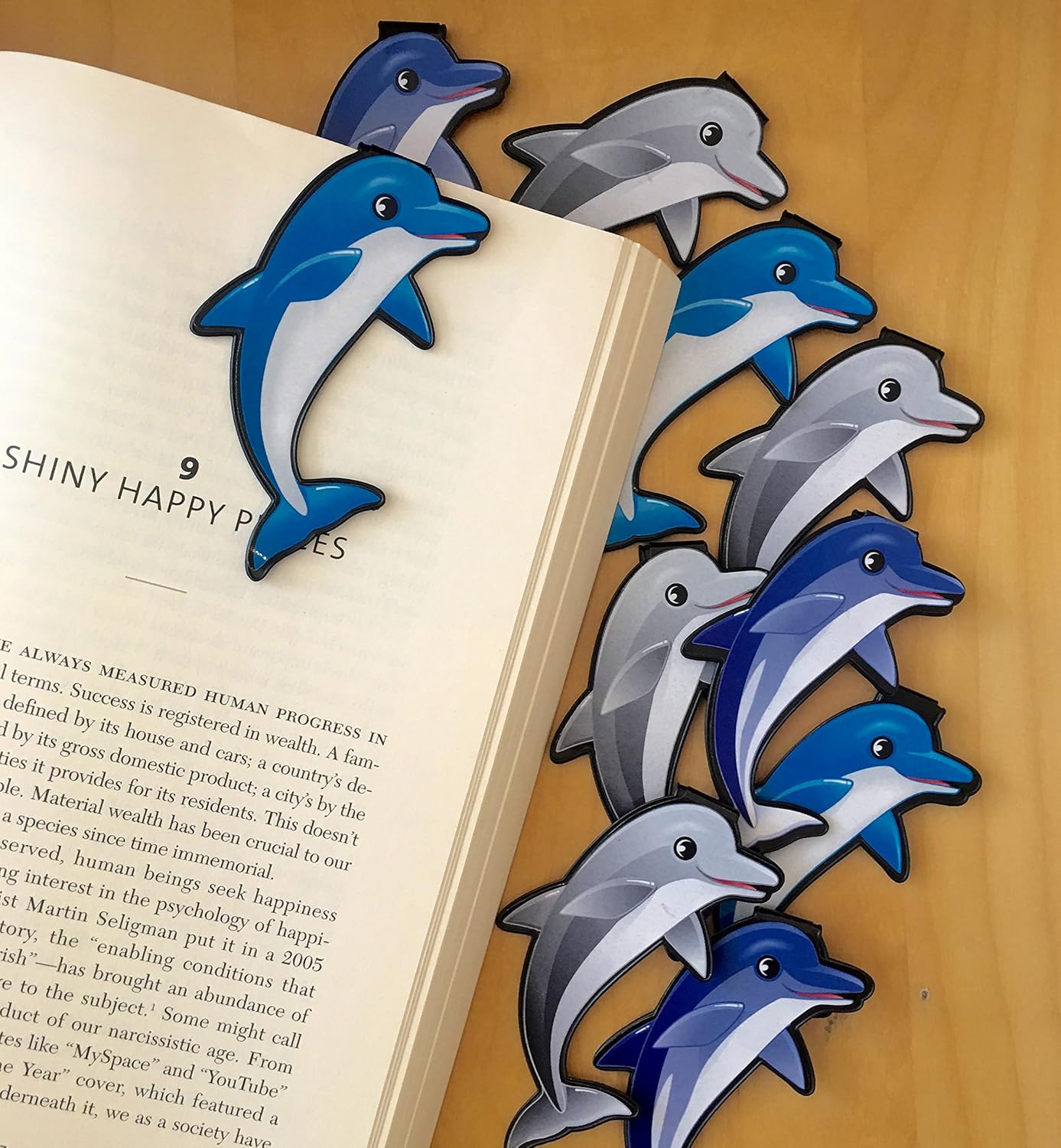 Dolphin Clip Bookmarks for Kids Students Cool Cute Animal