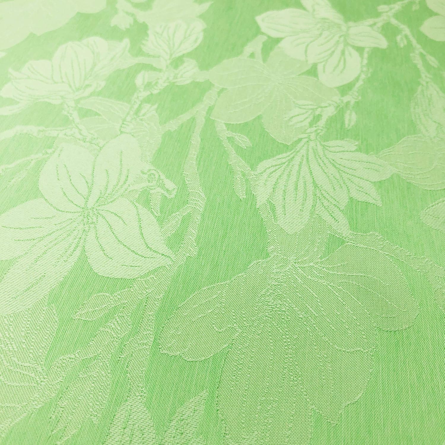 CAIT CHAPMAN HOME COLLECTION Spring Summer Botanic Garden Themed Jacquard Woven Tablecloth (70"x108" Tablecloth, Mint)