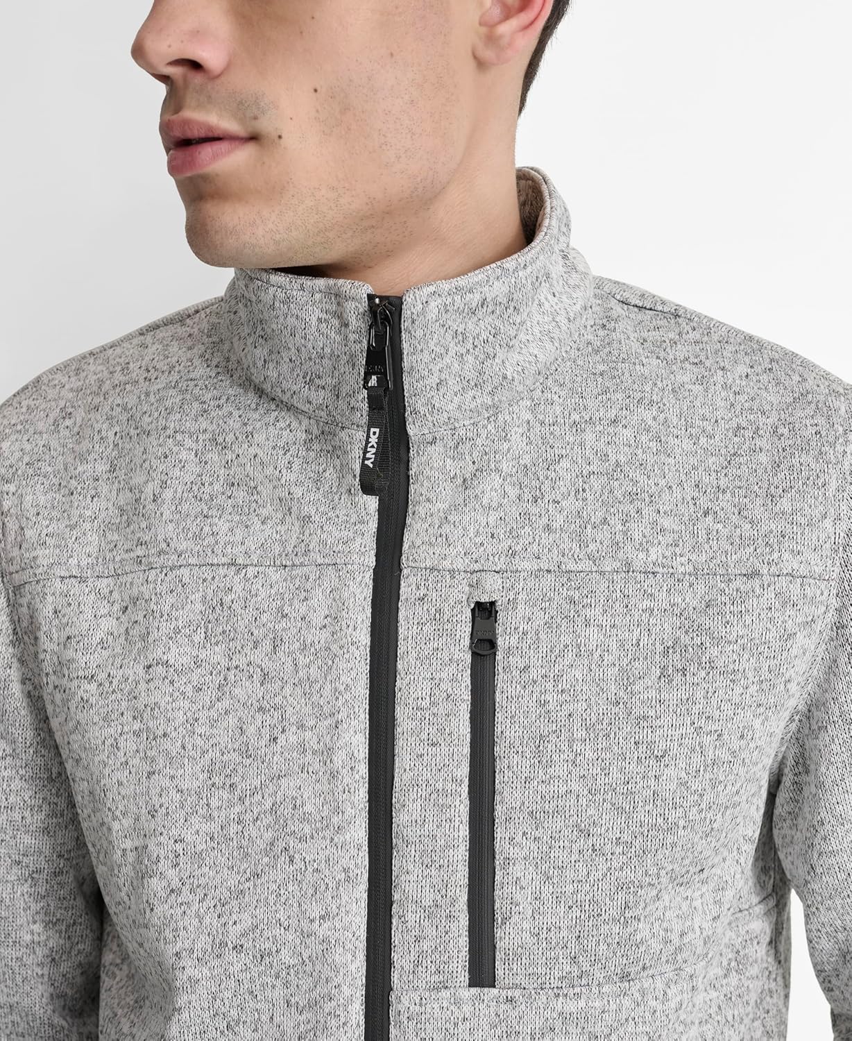 DKNY mens Water Resistant Soft Sweater Fleece Jacket - Image 4