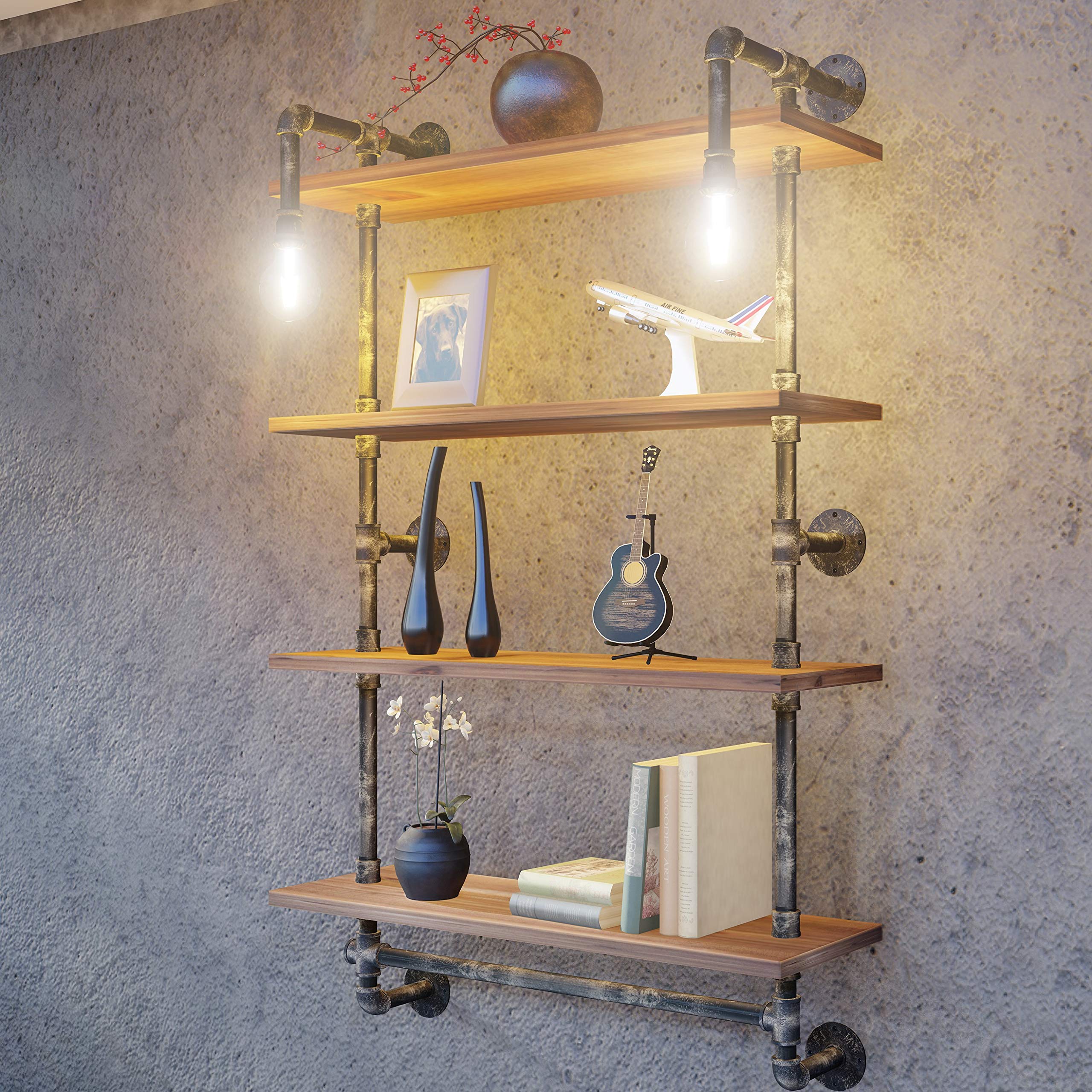 Buy TRUSTUSS Industrial Shelving Bathroom Kitchen with Vintage Bulb