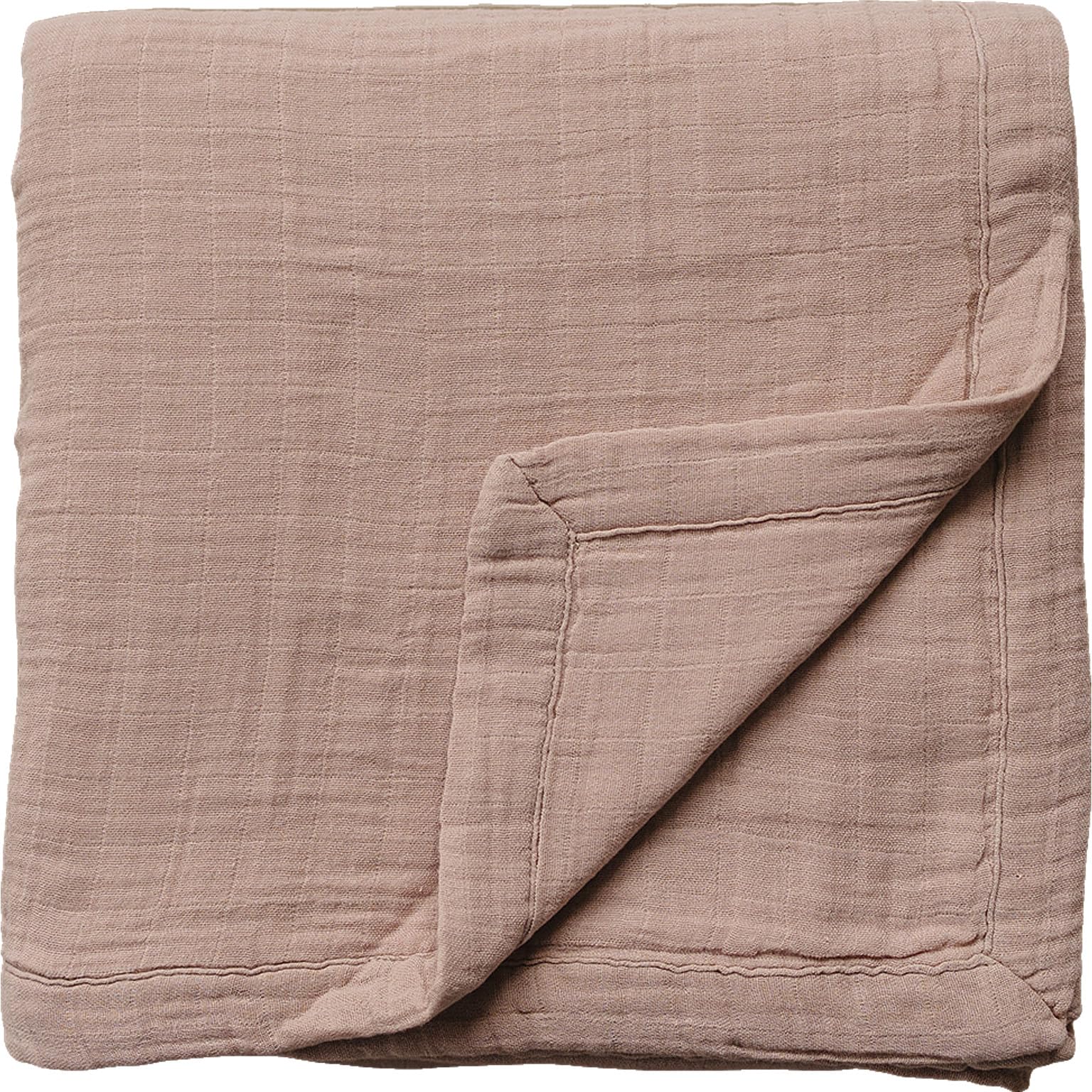 Mebie Baby Muslin Quilt, Dusty Rose, 100% Cotton Baby Blanket for Girls &amp; Boys, Newborns to Toddler, Soft Swaddle Blanket, 47"x47"