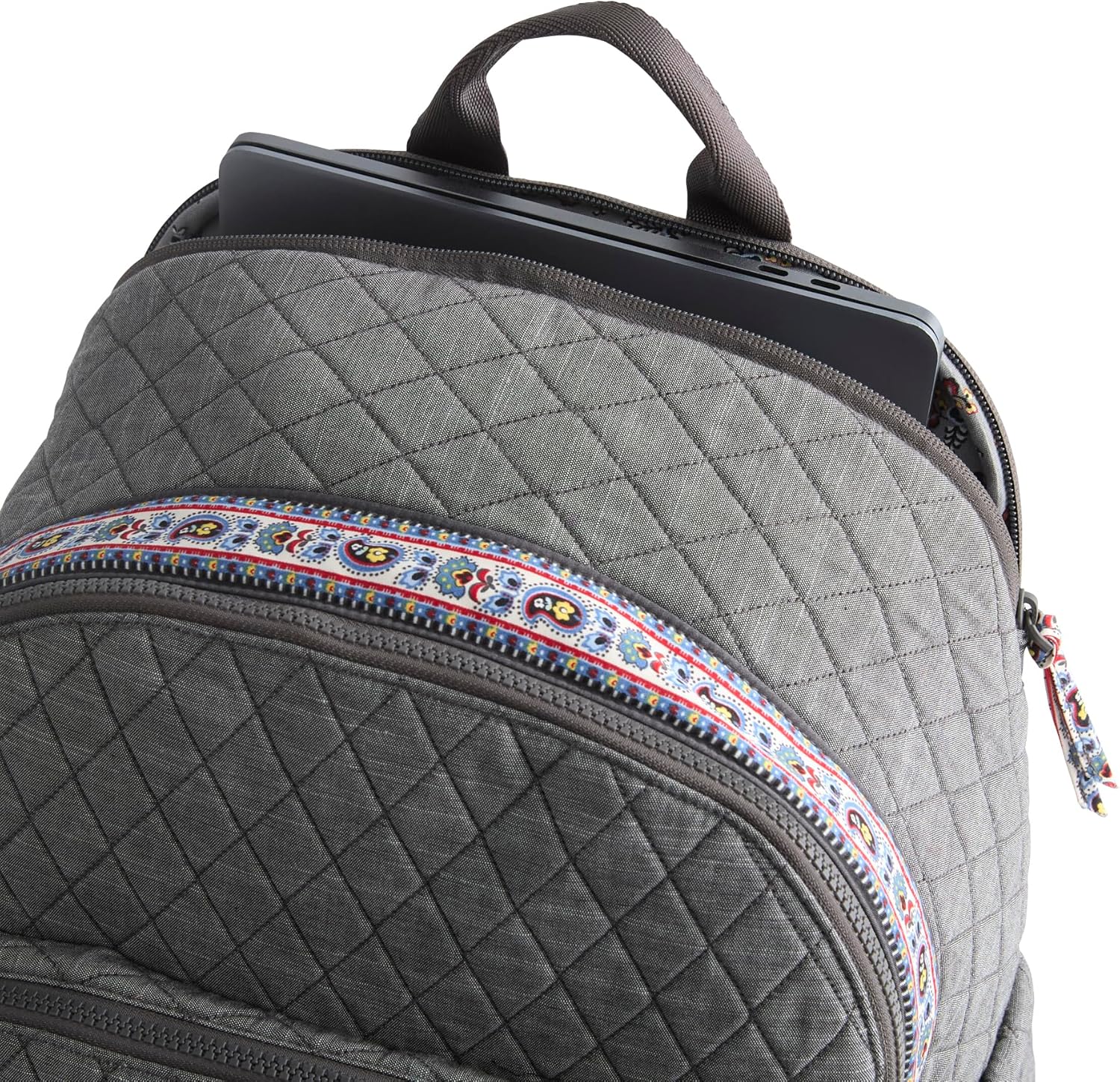 Vera Bradley Women's Premium Cotton Bancroft Backpack, Black Chambray, One Size - Image 5