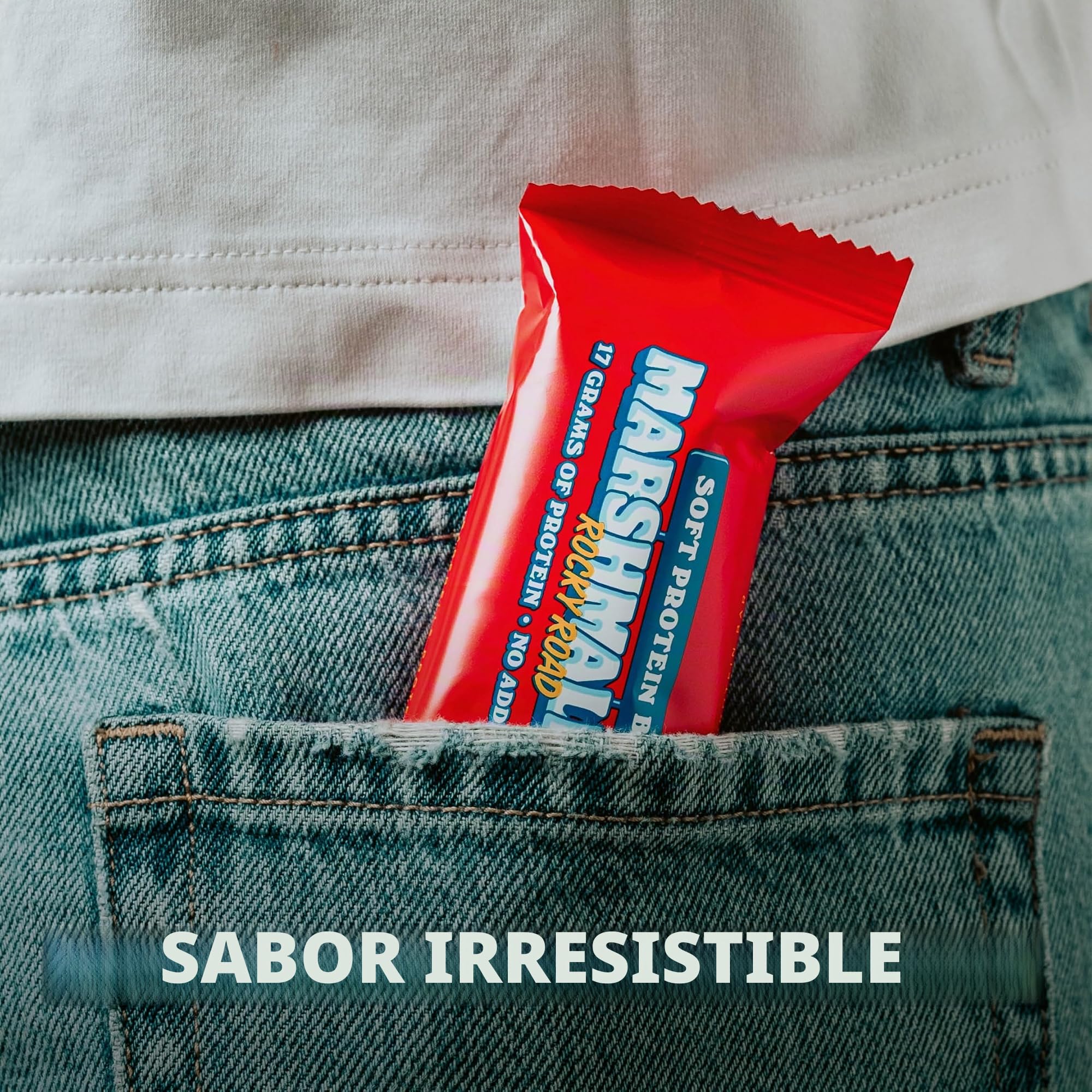 Barebells Soft Protein Bar - Barra alta en proteínas de 17 g, barra baja en azúcar, sin aceite de palma - Marshmallow Rocky Road, 12 x 55 g