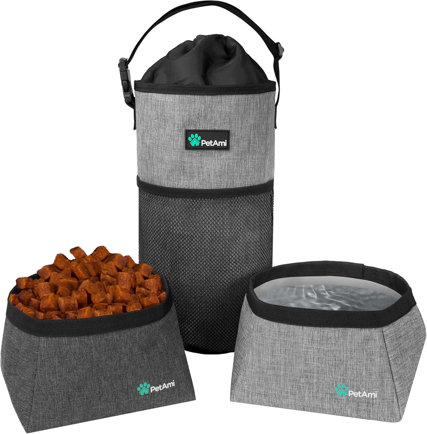 PetAmi Travel Dog Food Bag Pet Collapsible Dog Bowls Set, Dog Kibble Bag, Pet Food Water Bowls for Dogs Cats, Foldable Waterproof Dog Camping Bowls Cup Dish Accessories for Hiking, Heather Gray PetAmi Travel Dog Food Bag Pet Collapsible Dog Bowls Set, Dog Kibble Bag, Pet Food Water Bowls for Dogs Cats, Foldable Waterproof Dog Camping Bowls Cup Dish Accessories for Hiking, Heather Gray