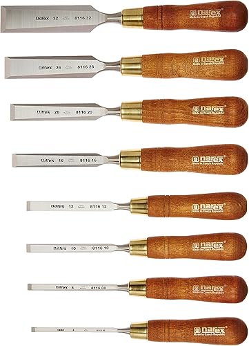 Narex (Hecho en República Checa) Premium 8 piezas Set 6 (1/4"), 8 (5/16"), 10 (3/8") 12 (1/2"), 16 (5/8") 20 (11/16"), 26 (1" 1/16"), 32 (1 1/4") mm