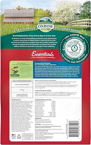 Miniatura 2 de Oxbow Essentials - Alimento para conejillos de indias senior, pellets de alimentos totalmente naturales para conejillos de indias mayores, 4 libras