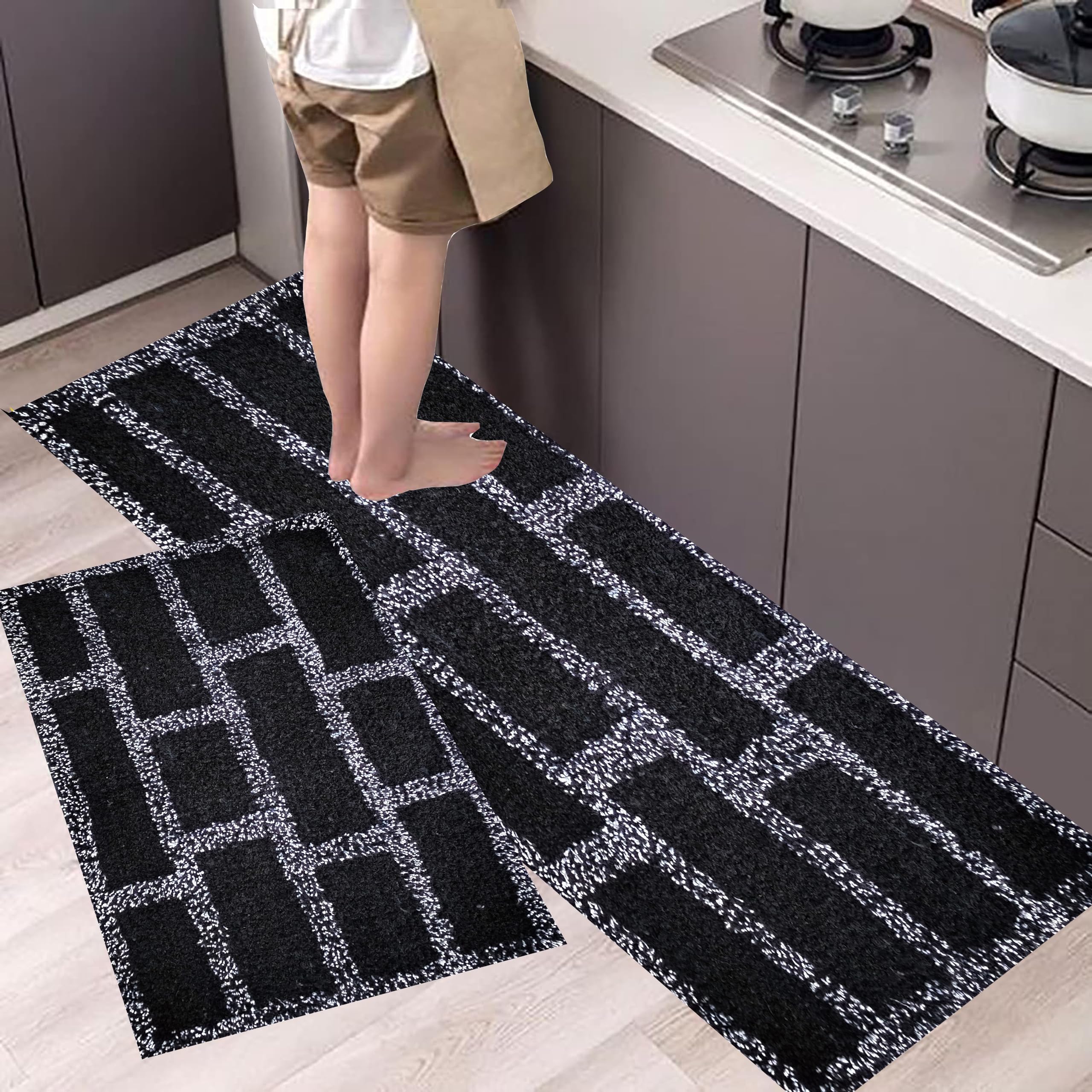 ROUSN | Kitchen Doormat| Floor mat | Door mat| Soft,Washable, Printed, Designer, for Floor, Kitchen, Room (Black, White Colour) (B0CYHJPJ5N) Amazon Price History, Amazon Price Tracker