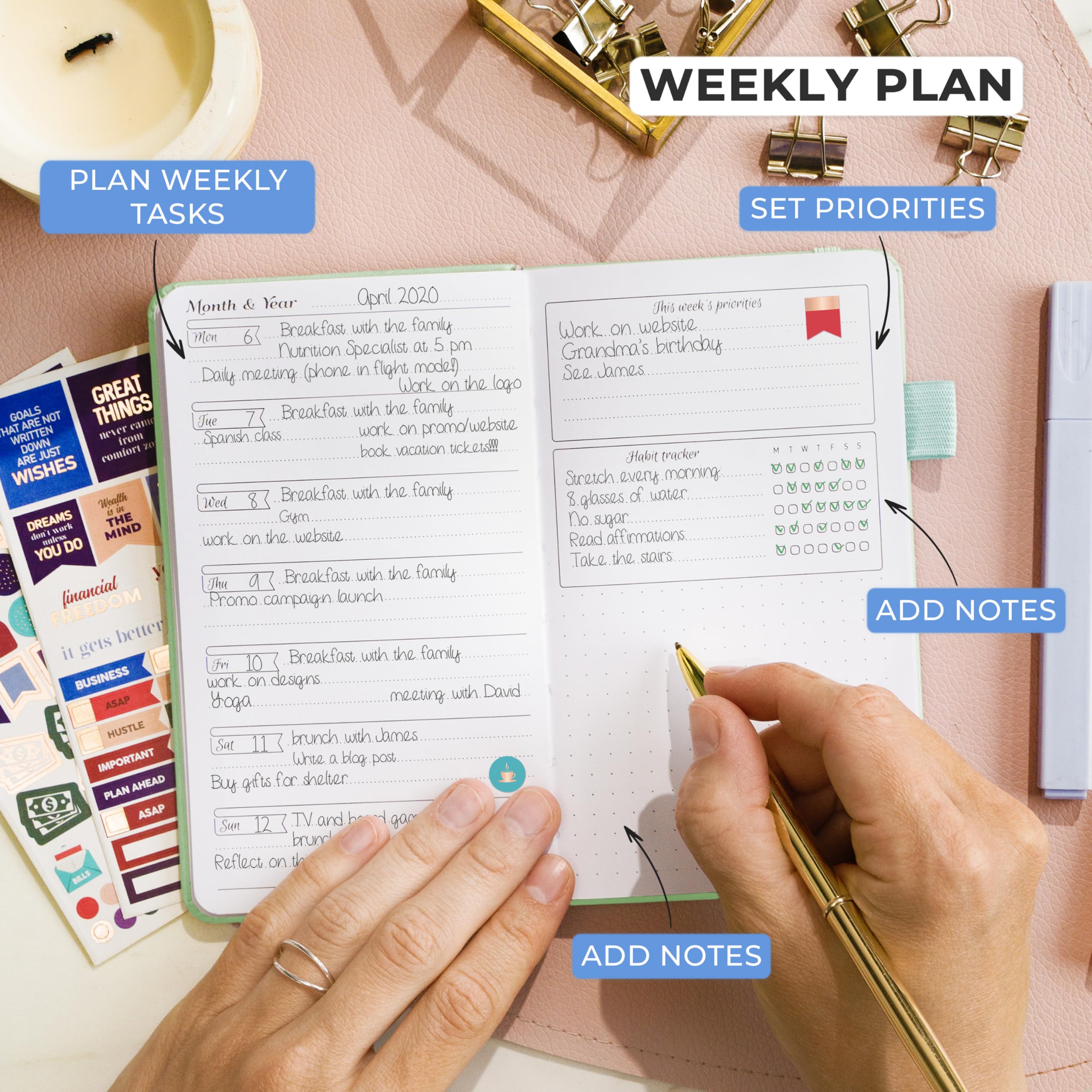 GoGirl Planner and Organizer for Women, Pocket Weekly Planner - Image 3