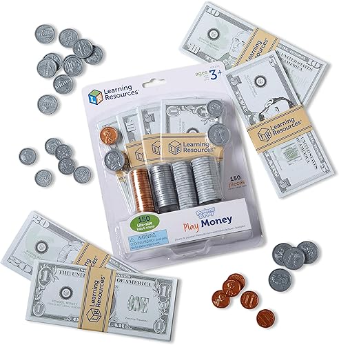 Learning Resources Pretend Play Money - 150 Pieces Ages 3 Play Money for Kids Pretend Money for Kids Play Money Set Money and Banking Play Toys Learning Resources Pretend Play Money - 150 Pieces Ages 3 Play Money for Kids Pretend Money for Kids Play Money Set Money and Banking Play Toys