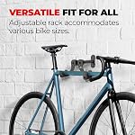 PRO BIKE TOOL Bike Rack Garage Wall Mount - Durable Alloy Bicycle Storage System with Adjustable Hook Hanger for Indoor Use - Ideal for Road, MTB, and Hybrid Bikes - Holds Up to 48.5 lbs, Black