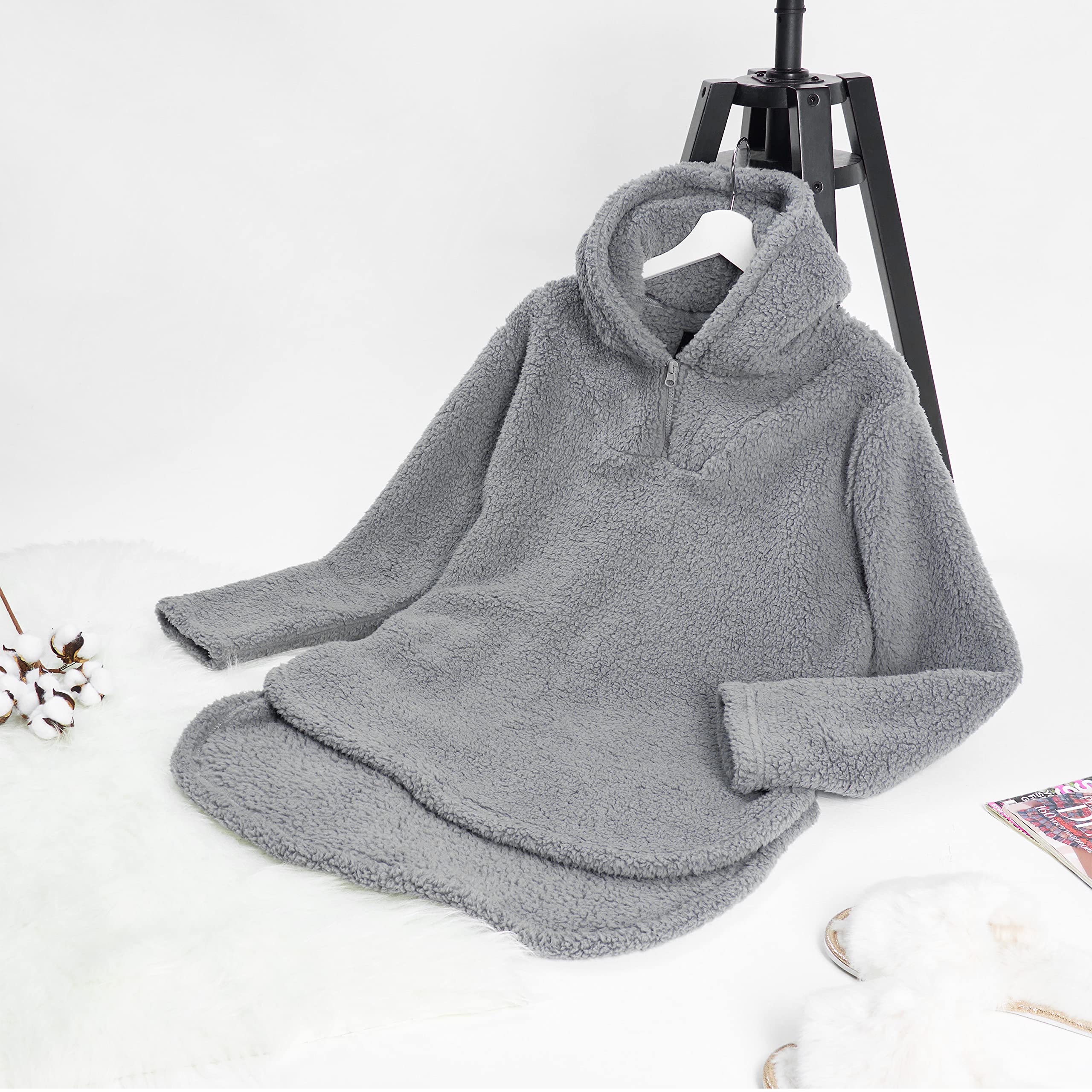 CityComfort Felpa Donna - Felpa Pelosa in Pile Sherpa S-XL