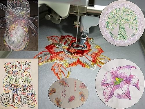 Miniatura 4 de Simthread S 12 Hilo de máquina de bordado de color multicolor 3,280.8 ft cada uno para Janome Brother Pfaff Babylock Singer Bernina Husqvaran y la