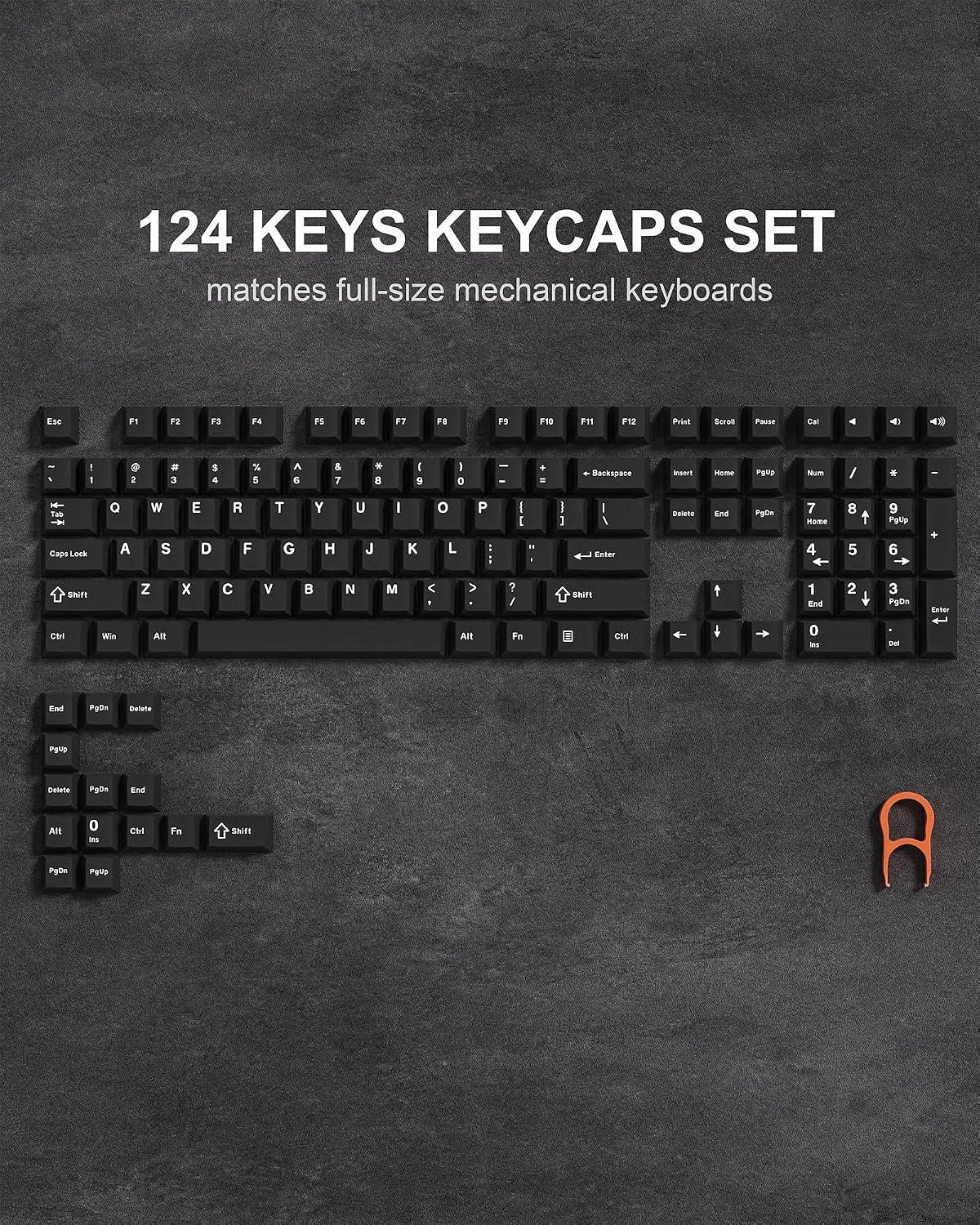 Womier Double Shot PBT Keycaps Set 138 Keys, Cherry Profile Custom Keycaps 60 65 75 100 Percent for 61/64/68/84/87/100/104/108 Retro Gaming Mechanical Keyboard, Black