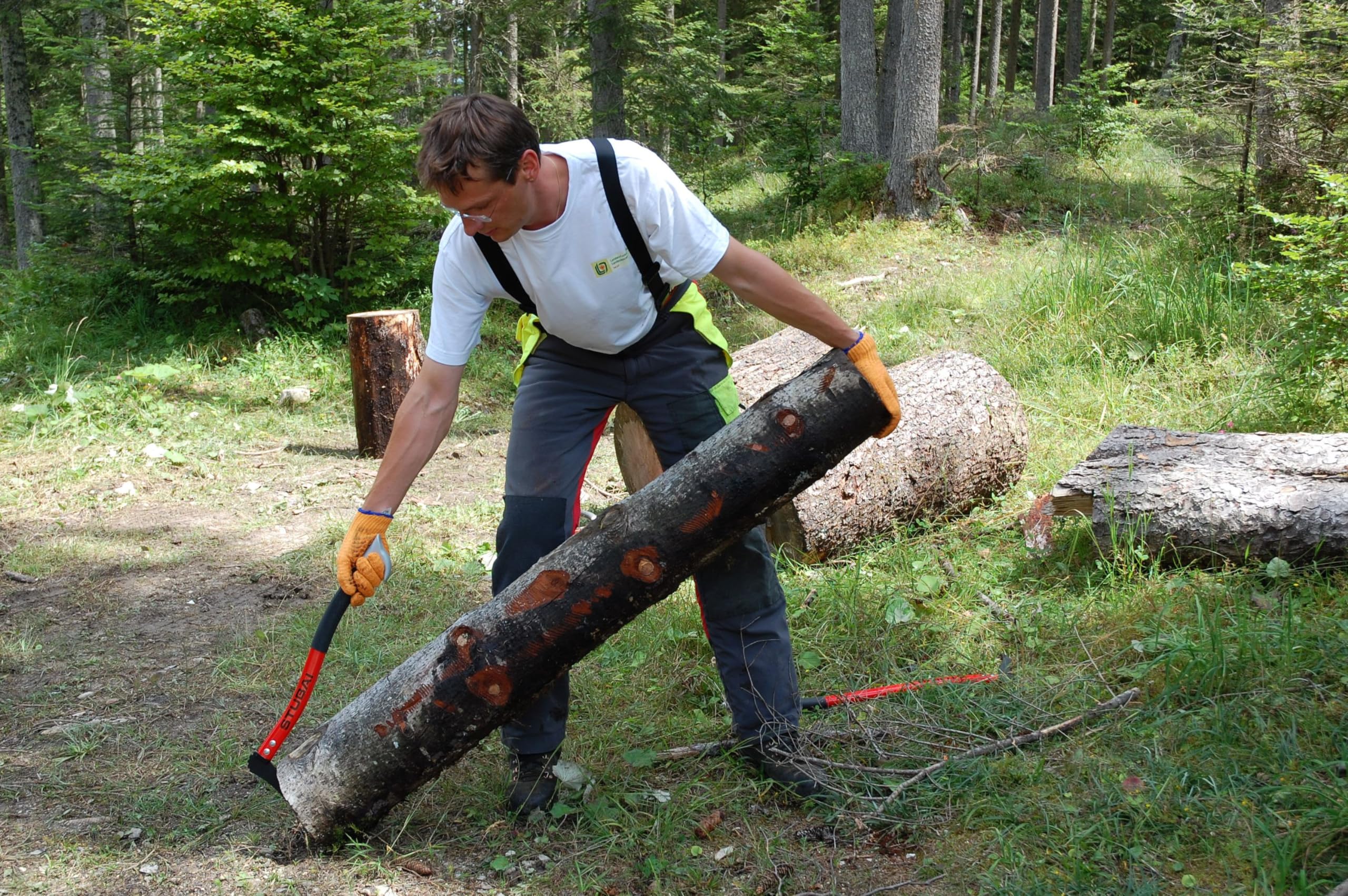 STUBAI Handsappie | Manche Ergonomique incurvé en Aluminium | 500 mm | Tire-Branche | Pince à Main pour ramasser, déplacer et Transporter des Morceaux de Bois et des Troncs d'arbres