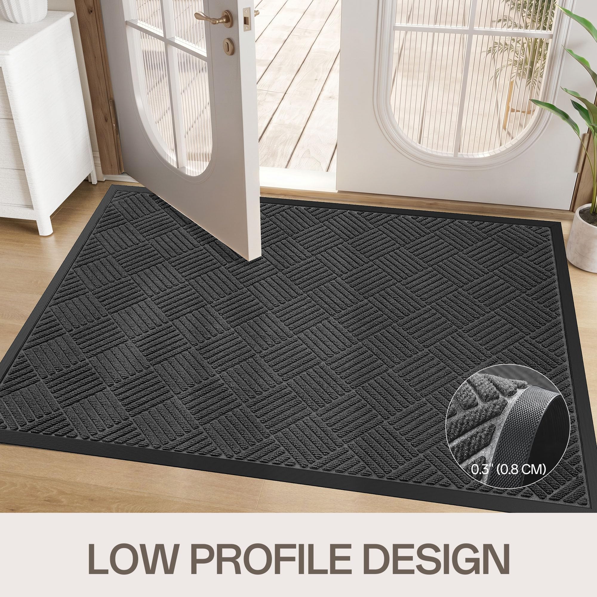 Amyracel Front Door Mat 3'x4', Heavy Duty Waterproof Commercial Floor Mat — Amazon image 4