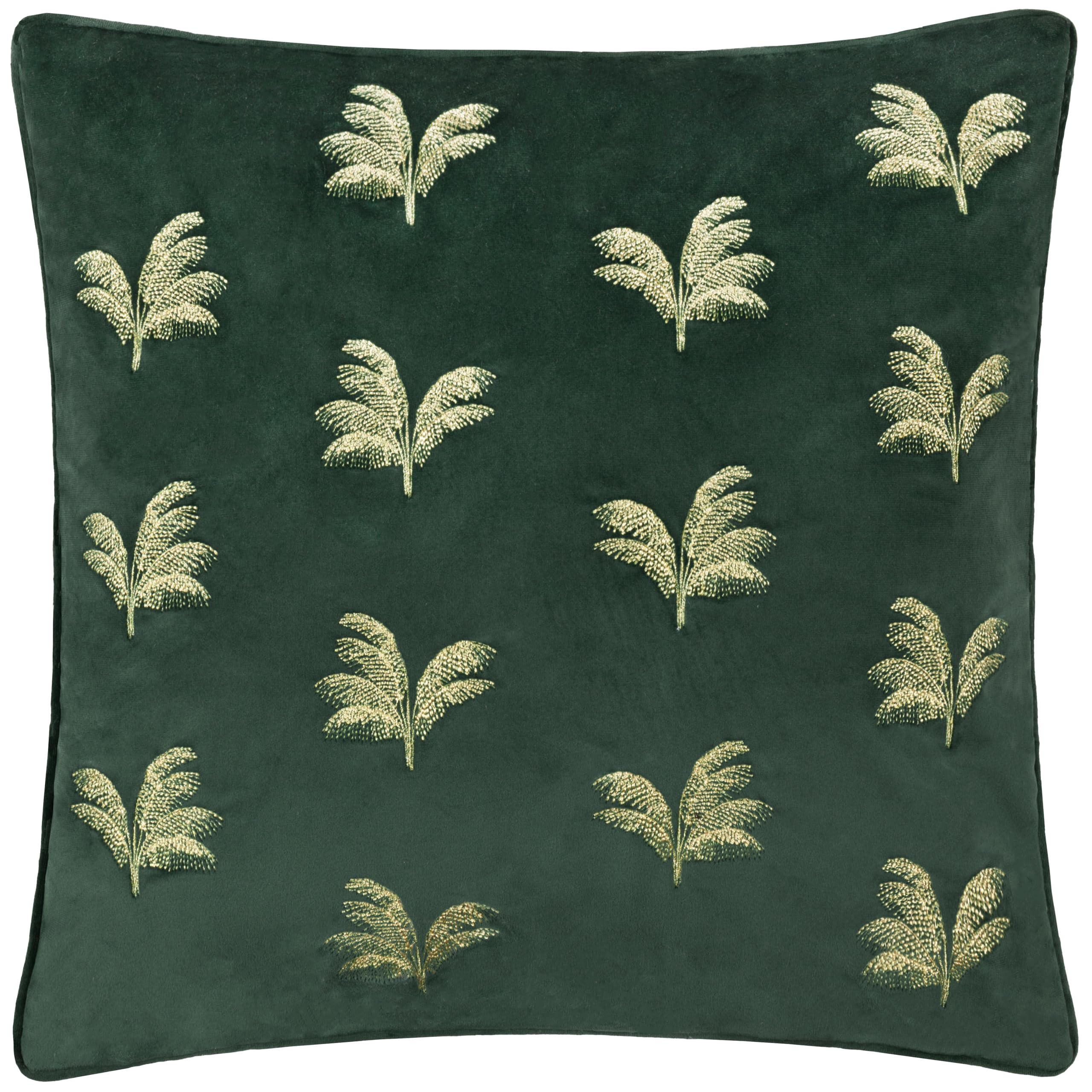 Paoletti Guilded Palms Embroidered Feather Filled Cushion from B&Q