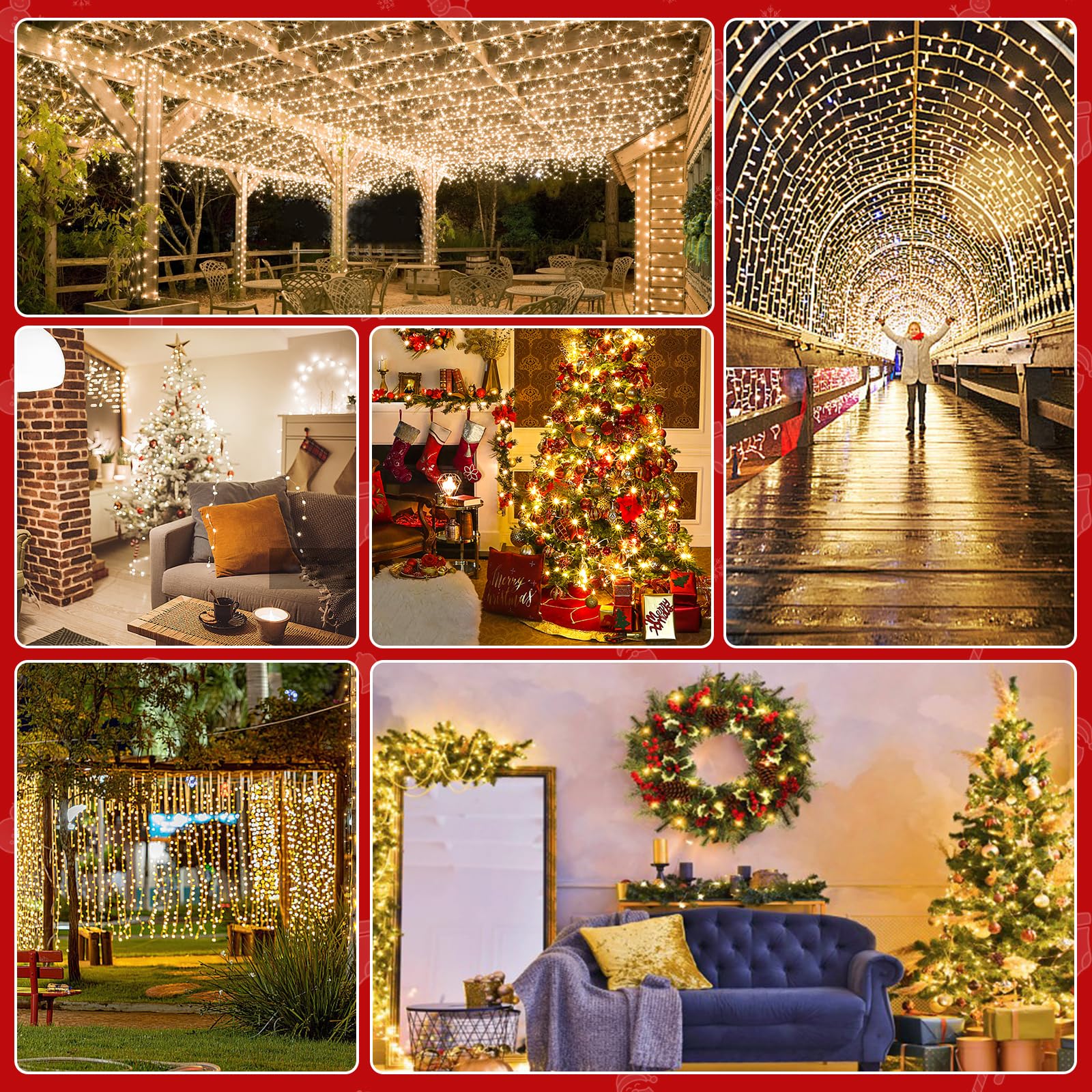 Avoalre 100M 1000LED Christmas Lights Outdoor with EU Plug 8 Light Modes IP44 Waterproof Decoration Christmas Lights Suitable for Indoor and Outdoor Avoalre 100M 1000LED Christmas Lights Outdoor with EU Plug 8 Light Modes IP44 Waterproof Decoration Christmas Lights Suitable for Indoor and Outdoor