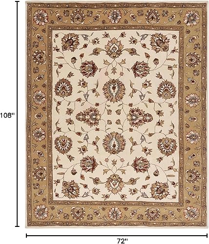 Miniatura 2 de SAFAVIEH Total Performance Collection - Alfombra de área de 6 x 9 pies, color marfil y beige, oriental, enganchada a mano, no desprende pelusa y de