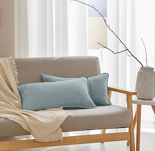 Miniatura 26 de Simple&Opulence - Juego de funda de edredón de 100% lino puro, color liso con detalles bordados, disponible en tamaño individual, matrimonial, Queen