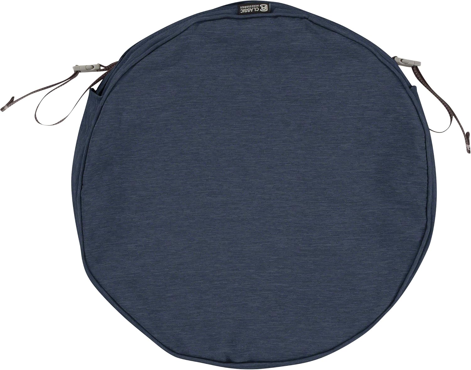Classic Accessories Montlake Water-Resistant 18 x 2 Inch Round Outdoor Chair Seat Cushion Slip Cover, Patio Furniture Cushion Cover, Heather Indigo Blue, Patio Furniture Cushion Covers