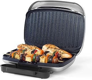 Petra PT5316HEVDEEU10 Plancha sana - con revestimiento antiadherente Smartstone, fácil de limpiar, prensa para paninis con bandeja de goteo, cocina sin aceite, sándwiches, verduras, carne, brochetas