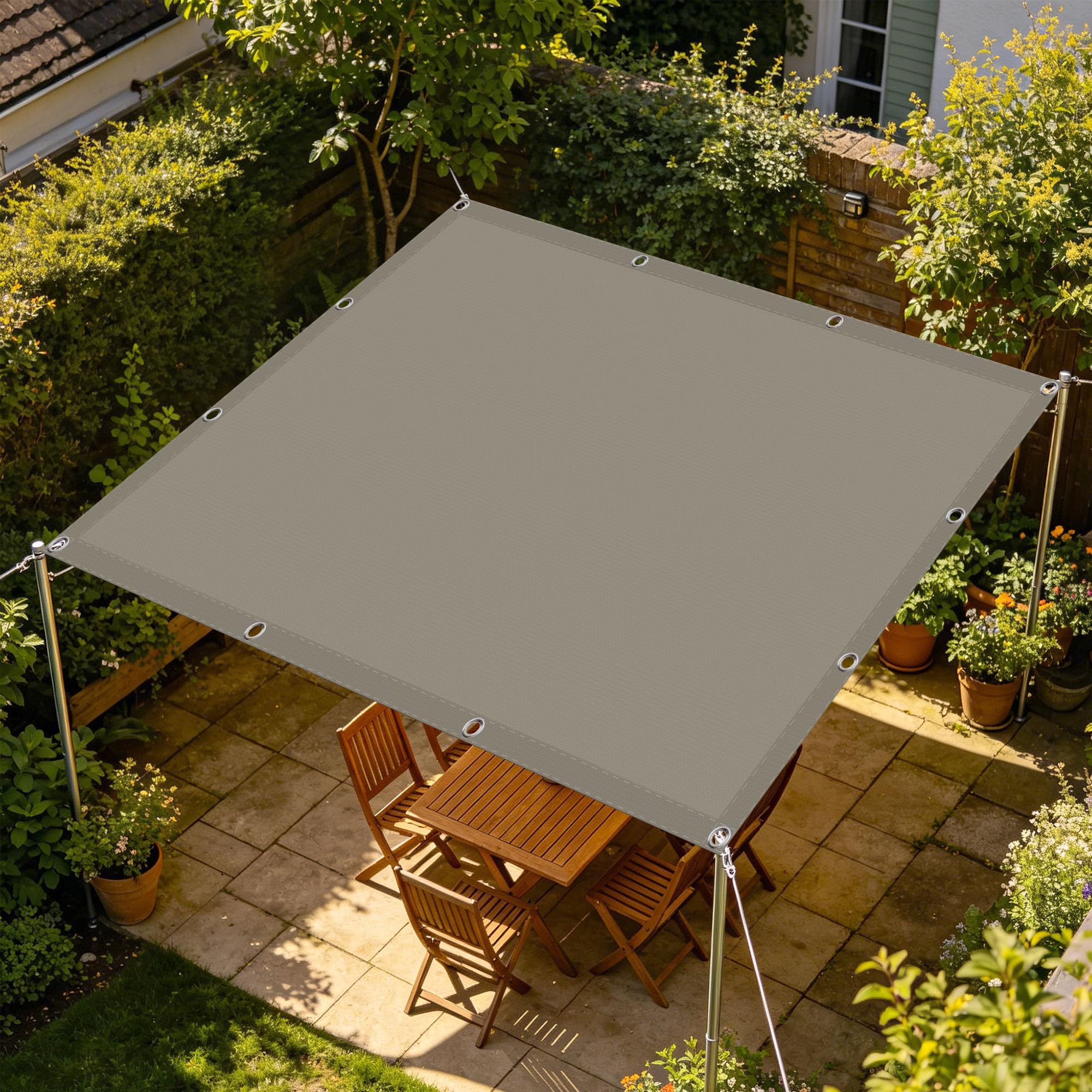 Voile d'ombrage rectangulaire anti UV pour abriter la terrasse
