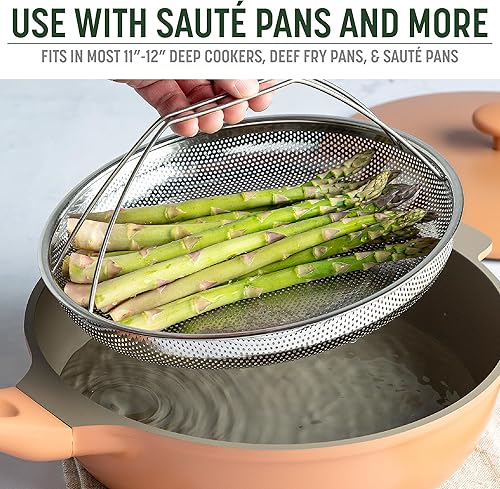 Miniatura 4 de Goodful All-In-One Pan Steamer Basket, Premium Stainless Steel Construction, Dishwasher Safe, Perfect for Steaming Vegetables, Full Handle for Easy