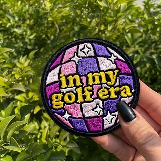 in My Golf Era Patch 3 Inches Funny Golf Ball, Sports Girlie, Golf Club Humor Iron On/Sew On Embroidery Fabric Applique Patches for Trucker Hats Clothes Backpack DIY Accessories Friends Mom Gifts
