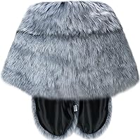Vista 37 de Caracilia - Elegante estola tipo chal en piel sintética para el invierno.
