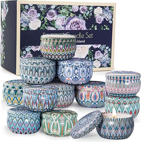 Miniatura 9 de Juego de velas perfumadas de regalo, paquete de 12 velas de aromaterapia para mujeres, velas aromáticas para el hogar, 300 horas de larga duración,