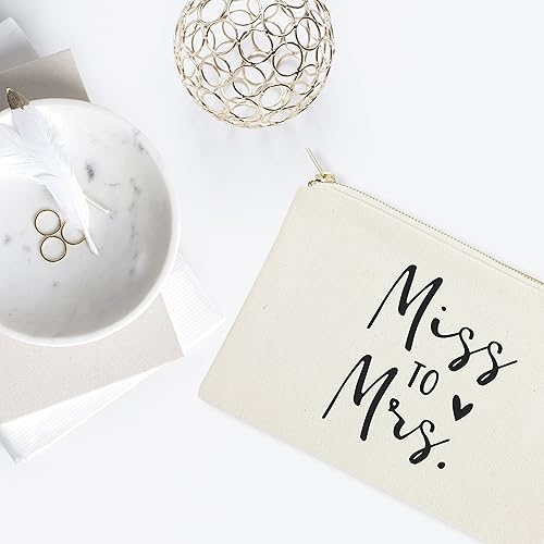 Miniatura 3 de The Cotton & Canvas Co. Bolsa de cosméticos de boda, regalo de fiesta nupcial y bolsa de maquillaje de viaje, Señorita a la señ