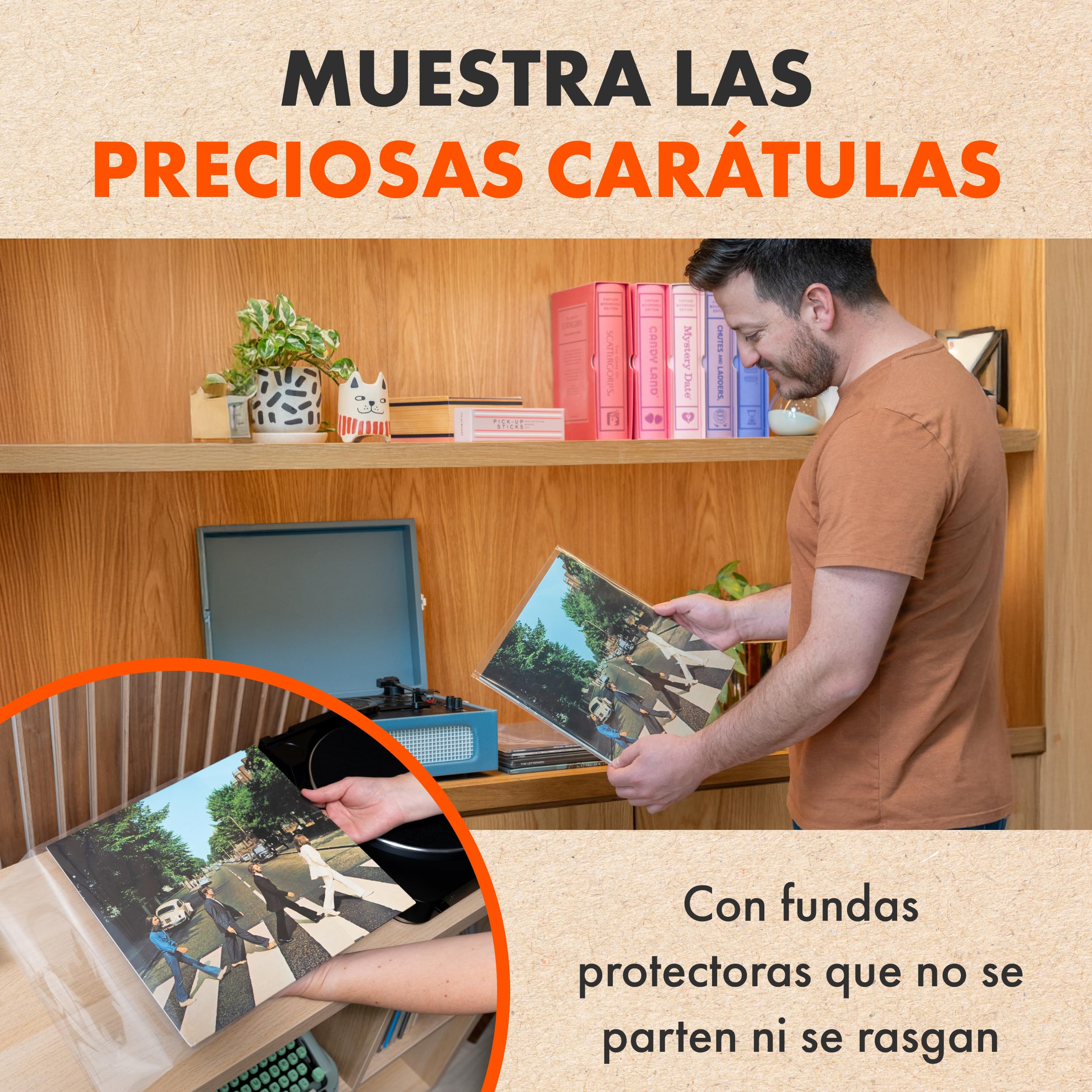 100x Fundas De Vinilo Standard Transparentes LP 33 RPM | Crystal para Solo Doble Fundas | Exteriores Plastico Protectoras De Vinilo