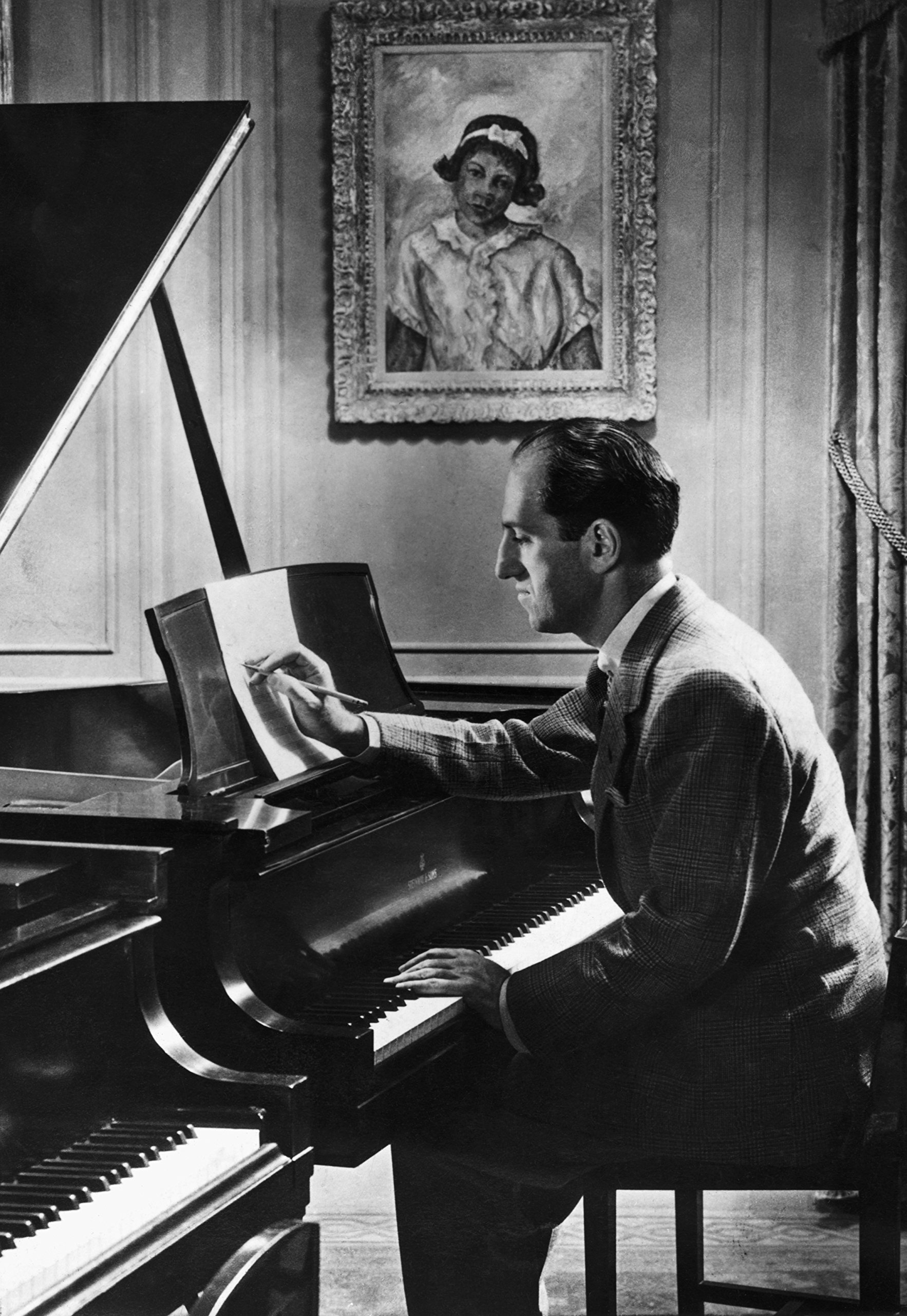 老人とパイプがGERSHWIN PIANOを弾く写真【即購入OK‼️】 Amazon.com: Historical Prints Express George Gershwin Piano, 15