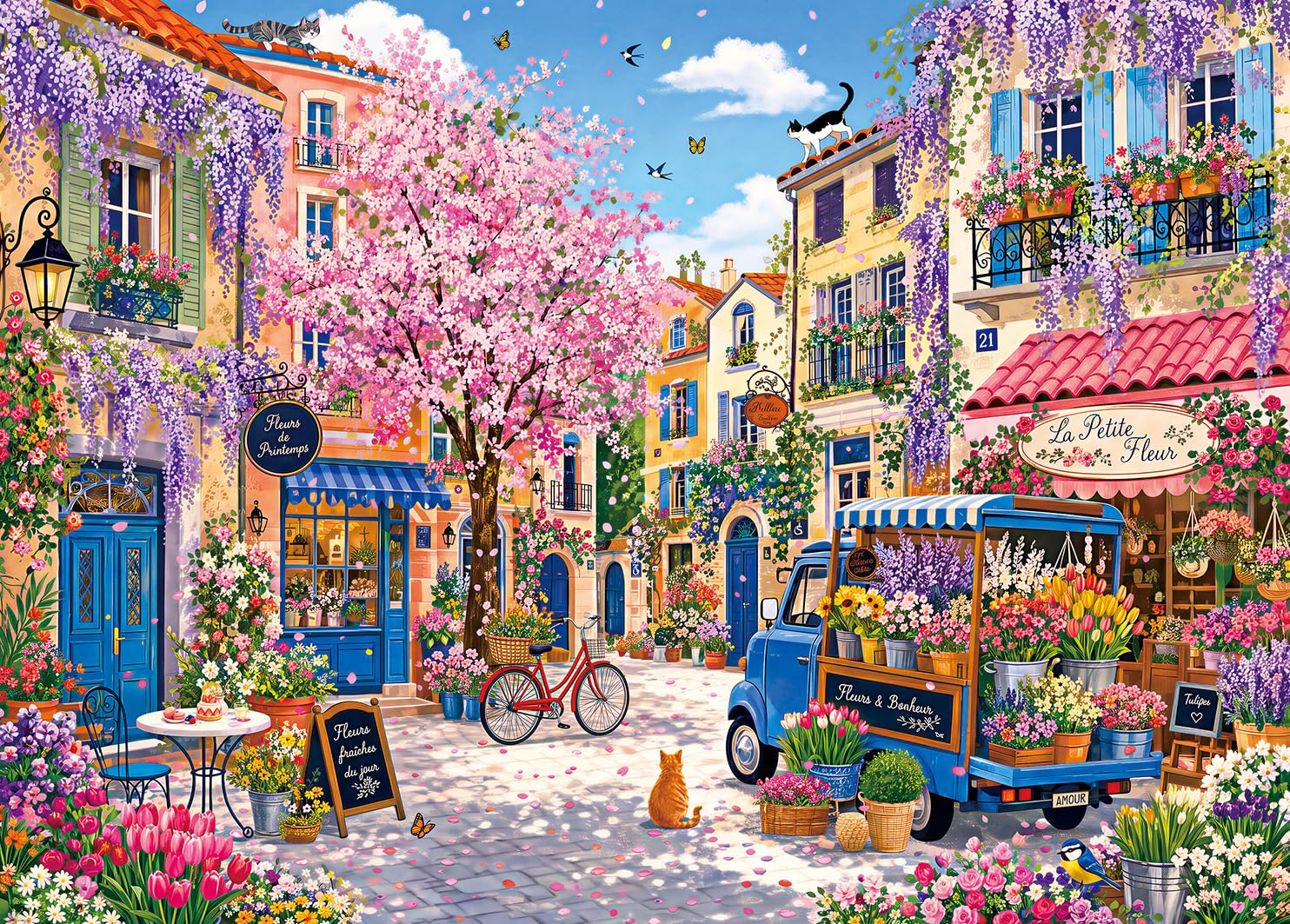 Puzzles 1000 Pieces for Adults-Romantic Streets — image 1