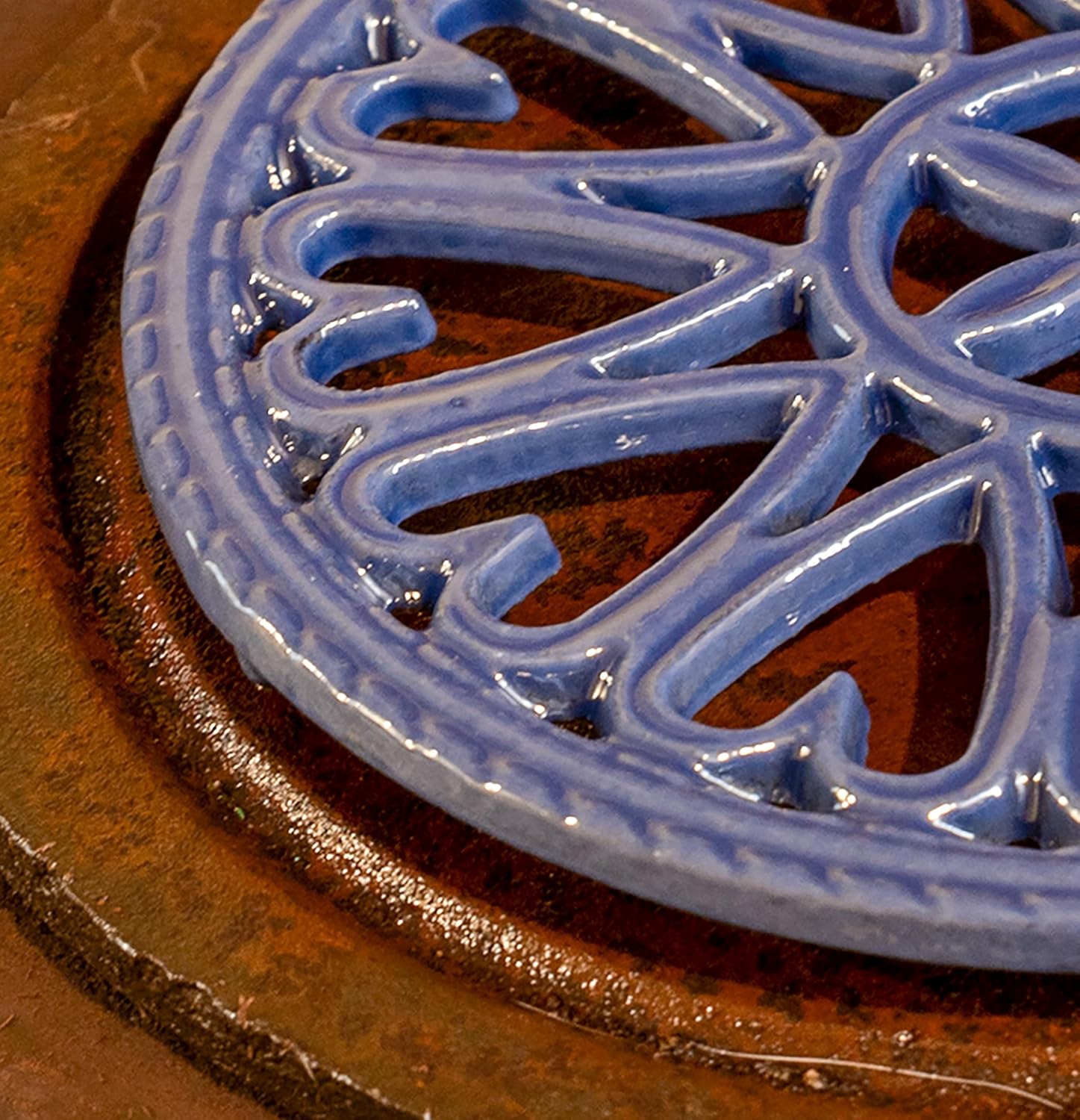 Blue Sunburst Trivet